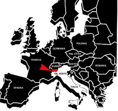 Rifugio Quintino Sella al Felik - Mappa dell' Europa